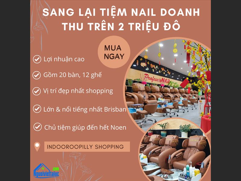 Sang tiệm nail lớn nhất Brisbane, doanh thu trên 2 triệu $/năm